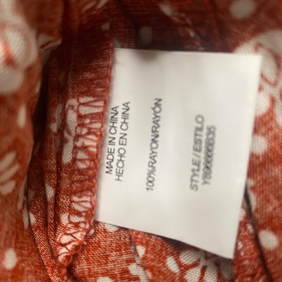 Luxology Pantsuit Jumper Womens Size L Orange‎ Floral Wide Leg Career Casual - Picture 11 of 13